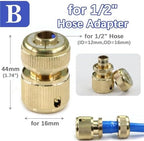 Expandable Garden Hose Repair Kit 3PCS Brass Hose Adapter Quick Coupler Irrigation Connection Faucet Gardening Watering Accessories(1I2 Inch Adapter) - Image 2