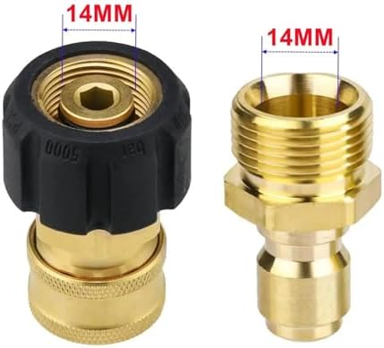 Hose Connector 6pcs Swivel M22 to 1/4" Quick Connect Hitch for High Pressure Wash Gun to Hose Adaptor Connection for Garden Fitting(Plug 15mm) - Image 3