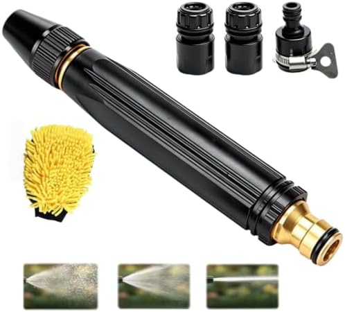 Heavy Duty Adjustable Twist Hose Nozzle Jet Sweeper Nozzle, Hydroblast Power Nozzle for Garden Hose, 2026 New Home Car Wash Water Gun for Patio Cleaning, Plant Watering & Pet Washing (1) by Unknown