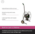 Yard Butler IHTC-1 Compact Garden Hose Truck, 100 ft - Backyard Hose Reel Cart for Convenient Storage - Lawn Care Essential - Tangle & Kink-Free - Rust-Resistant - Leakproof - Easy to Use - Image 4