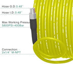 Selkie Pressure Washer Sewer Jetter Kit - 100Ft X1/4" Hydro Drain Jetter Cleaner Hose, Corner, Rotating and Button Nose Sewer Jetting Nozzle Waterproof Tape,Orifice 4.0 4.5,1/4 Inch NPT,5800 PSI - Image 2