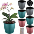 Planterhoma 6.7 Inch Self Watering Pots for Indoor Plants, 6 Packs African Violet Pots, Black Wick Pot with Drainage Holes, Self Watering Planters for Orchid, Devil's Ivy, Silver/Blue/Rose Gold by Planterhoma