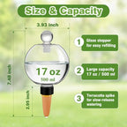 17oz Extra Large Self Watering Globes - Plant Watering Globes, Plastic Water Bulbs, Indoor/Outdoor Plant Watering Devices for Automatic Drip Irrigation, 4 Pack - Image 2