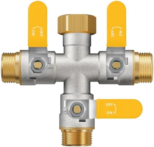 3 Way Hose Splitter, Heavy Duty Brass Garden Water Hose Splitter by ZaakWang