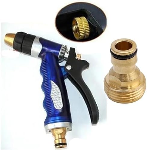 Brass Garden Hose Tap Connector 14pcs High Pressure Durable Handheld Water Gun Accessories Garden Lawn Watering Car Wash Sprinkler Tool Hose Adjustable Brass Nozzle - Image 3