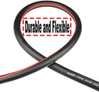 Hybrid Garden Hose 5/8 IN. x 75 FT, Heavy Duty, Lightweight, Flexible with Rotatable Grip Handle and Solid Brass Fittings, Gray+Red - Image 2