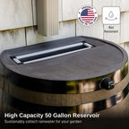 RTS Home Accents 50-Gallon Rain Barrel, Flat Back Rain Water Collection Barrel, Stand and Link Kit Included, Woodgrain with Black Stripes (2 Pack) - Image 2
