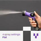 SPRAY NOZZLE, 4-Pattern Water Hose Nozzle with Thumb Flow Control, Ergonomic Grip & Metal Connector, Fits Standard Garden Hoses - Image 6
