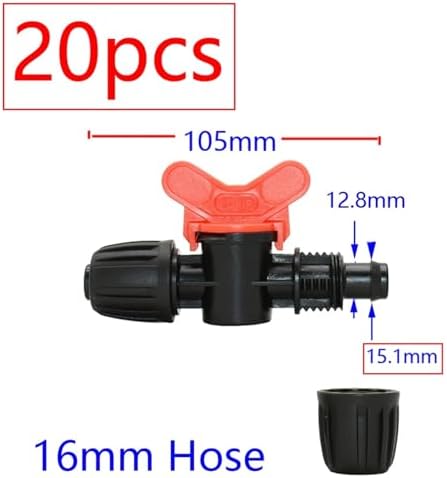 20pcs Drip Irrigation Valve 4/7 3/8/10/12/16/20 /25mm Pipe Garden Tap 1/2" 3/4" Male Thread Water Hose Barb Connector(J) - Image 2