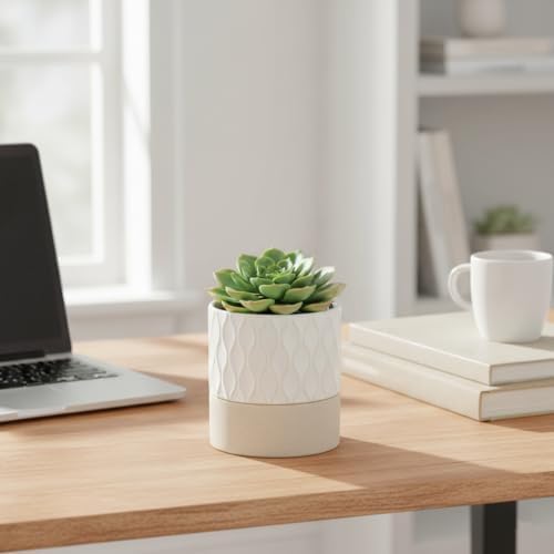 Nihow Ceramic Self Watering Plant Pot for Indoor Plants, 4.5+6 Inch - Image 6