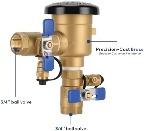 MEASUREMAN 3/4" Pressure Vacuum Breaker Assembly, Heavy-Duty Bronze Backflow Preventer for Sprinkler & Irrigation Systems, Provides Critical Backsiphonage Protection - Image 3