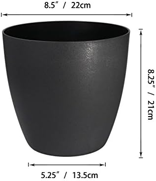 T4U 8.5 Inch Plastic Self Watering Planter with Water Level Indicator Black Set of 4, Modern Decorative Planter Pot for All House Plants, Flowers, Herbs, African Violets, Succulents - Image 5