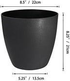 T4U 8.5 Inch Plastic Self Watering Planter with Water Level Indicator Black Set of 4, Modern Decorative Planter Pot for All House Plants, Flowers, Herbs, African Violets, Succulents - Image 5