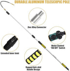 16FT (24ft Reach) Telescopic Gutter Cleaning Tools from The Ground, Rain Gutter Cleaners Tool with Hose Copper Attachment, Long Reach Gutters Cleaner Wand with Extension Pole - Image 6