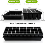 RooTrimmer 10 Pack 1020 Seed Starter Trays and 10 Pcs 40 Cell Plug Trays, Thick Durable Seedling Plastic Nursery Tray for TD542 1020 Tray Germination (10 Sets) - Image 3