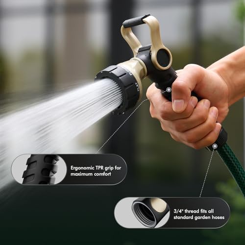 RESTMO Garden Hose Nozzle Heavy Duty, Fireman Style Water Hose Nozzle - Image 5
