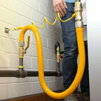 Safety System Kit, 3/4" ID Natural Gas Line Hose, 48" Commercial Kitchen Gas Hose, Mobile Gas Connector Hose Kit with 2 Elbow Fittings, 3/4 Flexible Gas Hose - Image 4
