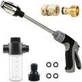 2026 upgraded high-pressure garden hose nozzle,universal water jet nozzle,360° rotating adjustable spray,with foam spray gun and brass connector,suitable for car wash and garden yard cleaning by Unknown