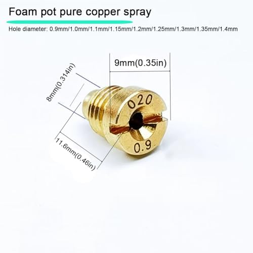 5/10PCS 0.9mm-1.5mm Orifice Foam Cannon Orifice Nozzle and Foam Manufacturer Mesh Filter Filter Kit with Cleaning Tools Foam Cannon Snow Foam Car Copper 1.4mm 10pcs - Image 2
