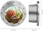 Mechanical Kitchen Timers for Cooking,Cute Snail Printed 60 Minute Magnetic Countdown Timer,Cute Cooking Timers with Alarm,Stainless Steel Time Timer Manual No Batteries Required - Image 2