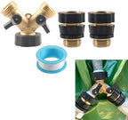 CNxinn10 A10614 2 Way Heavy Duty Y Connector Garden Hose Splitter 1 Set For standard 3/4-inch garden hose connectors and outdoor spigots Brass Gold - Image 4