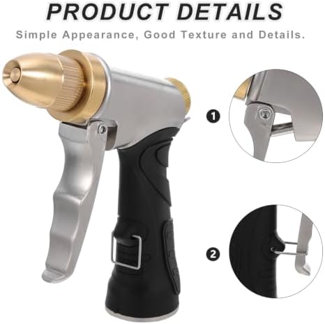Adjustable Water Hose Nozzle with 3/4 Inch Thread Metal Spray Head - Image 3