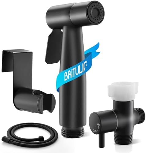 BRITULIF Bidet Sprayer for Toilet, Adjustable Pressure, Matte Black by BRITULIF