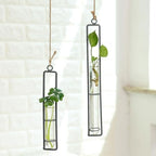 Wall Hanging Planter Xmas Glass Tube Planter with Iron Frame 3pcs - Image 7