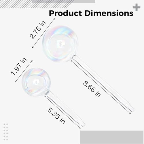 6 Pcs Iridescent Glass Self Watering Globes, Decorative Rainbow Plant Watering Bulbs, Automatic Irrigation System for Indoor and Outdoor Plants, Small and Large Sizes, Easy Watering Set - Image 2