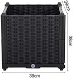 Hershii Square Deepened Garden Raised Bed Kits Plastic Plant Containers Indoor Outdoor Vegetables Herbs Flowers Growing Planter Box - Black - 15.35 X 15.35 X 14.96 Inches - Image 3