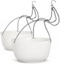 Dexceder 9.8 Inch Self Watering Hanging Planter (2 Pack, White) by Dexceder