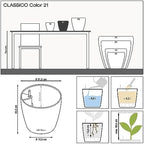 Lechuza Classico Color 21 Nutmeg, Self-Watering Small Round Planter, D8.3 H7.9 in - Image 5