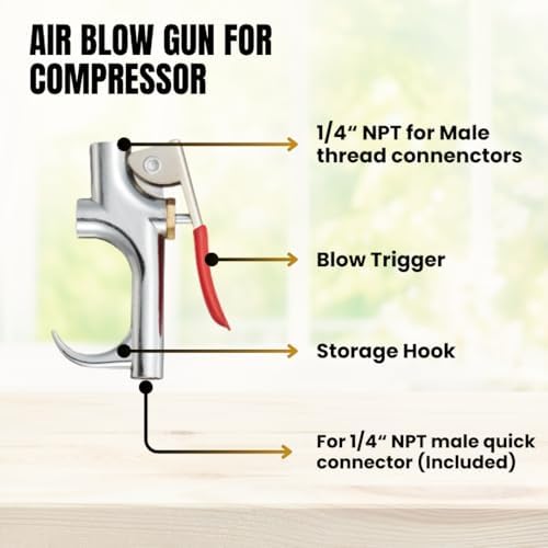 1/4-Inch Quick-Connect Air Compressor Accessory Kit with Coiled Hose - Image 5