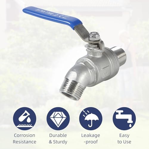 5 Pack Garden Hose Bib Stainless Steel Water Spigot 3/4" Male NPT Inlet x 3/4" Male GHT Threaded High Flow Faucet Outdoor Spigot (3/4" x 3/4") - Image 5