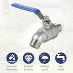 5 Pack Garden Hose Bib Stainless Steel Water Spigot 3/4" Male NPT Inlet x 3/4" Male GHT Threaded High Flow Faucet Outdoor Spigot (3/4" x 3/4") - Image 5