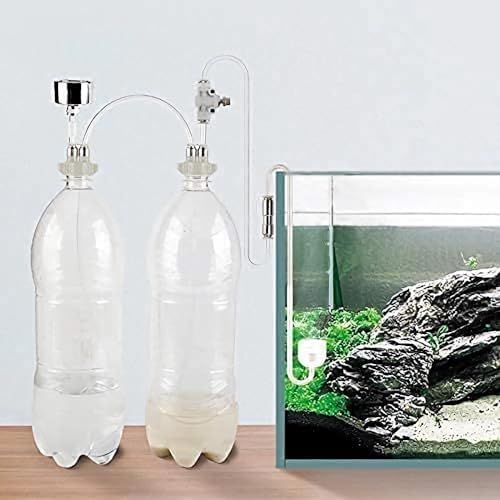 CO2 Generator System Kits, DIY CO2 Aquarium Regulators, CO2 Kits for Aquarium Moss Plants, CO2 Accessories with Pressure Gauge Air Flow Adjustment Valve, D201 by Hilitand