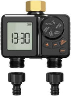 Smart Irrigation Controller, 2 Zone Water Timer Dual Outlet, USB Rechargeable IPX6 Rainproof, Automatic Garden Watering Timer for Lawn Hose with Programmable 3/4 Thread - Image 4