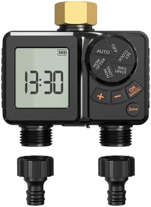 GOWENIC 2 Zone Smart Water Timer, Dual Outlet Irrigation Controller, USB Rechargeable IPX6 Rainproof for Garden (BSP3/4” Thread) - Image 7
