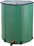 Collapsible Rain Barrel,Portable Water Storage Tank to Collect Rainwater,Rainwater Collection System Downspout,Water Storage Tank Catcher Container with Filter Spigot Overflow Kit (Green,66 Gallon) by Ynredee