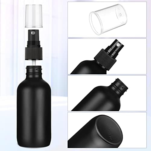 Yungyan 100 Pcs 4 oz Mini Glass Spray Bottles Empty Small Essential Oil Bottles Fine Mist with 3 Funnel 5 Dropper Cleaning Brush for Hair Travel Plants Perfumes(Black) - Image 3
