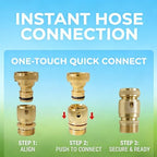 3/4 Inch GHT Solid Brass Garden Hose Quick Connect Fittings, Water Hose Connectors with Leak-Proof Seal for Outdoor Gardening and Cleaning Use (6, Gold) - Image 6