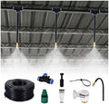 Industrial Sprinkler System Kit, 360° Adjustable Nozzles Spray Fogging System for Factory Workshop Cooling, Dust Control & Disinfection by ERRULAN
