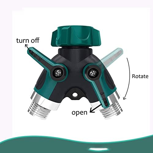 2 Way Y Valve Garden Hose Connector Splitter Adapter, Garden Hose Splitter with Valve, Garden Hose Y Valve Connectors (Color : Blue, Size : 10x8.8x4.8cm) - Image 2