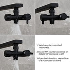 Tecmolog Brass Shower Shut Off Valve G 1/2 2 Way Black Shower Arm Diverter for Hand Shower, DSF014B - Image 5