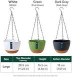 11.4 Inch, 2-Pack Large Self Watering Hanging Planters, Durable Resin Pots for Indoor Outdoor Plants with Detachable Bottom, Water Storage, Breathable Drainage (Dark Gray, 2) - Image 4