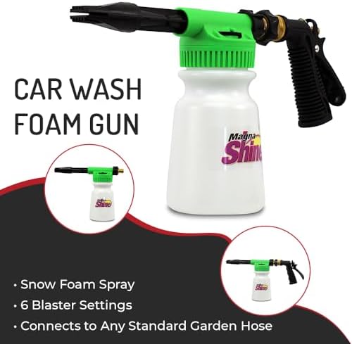 Car Wash Foam Gun by Hi-Tech, Snow Foam Spray, 6 Blaster Settings, Sprayer Connects to Any Standard Garden Hose - Image 2