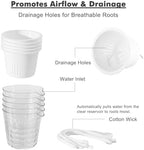 6.5 Inch Self Watering Plant Pots for Indoor Plants 10 Packs African Violet Pot, Self Watering Planters for Herb, Orchid, Devil's Ivy, Flower Houseplant Planters, Clear Plant Pots, White - Image 3