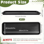 Cinnvoice 4 Pack Black Rectangle Plant Saucer, 30 x 9.8 x 1.2 Inch - Image 2