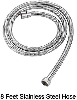 SUMERAIN Pet Shower Sprayer, Dog Shower Attachment with Solid Brass Diverter, Flow regulating Sprayer, 8 Feet Extra Long Hose, Chrome Finish - Image 4