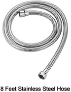 SUMERAIN Pet Shower Sprayer, Dog Shower Attachment with Solid Brass Diverter, Flow regulating Sprayer, 8 Feet Extra Long Hose, Chrome Finish - Image 4